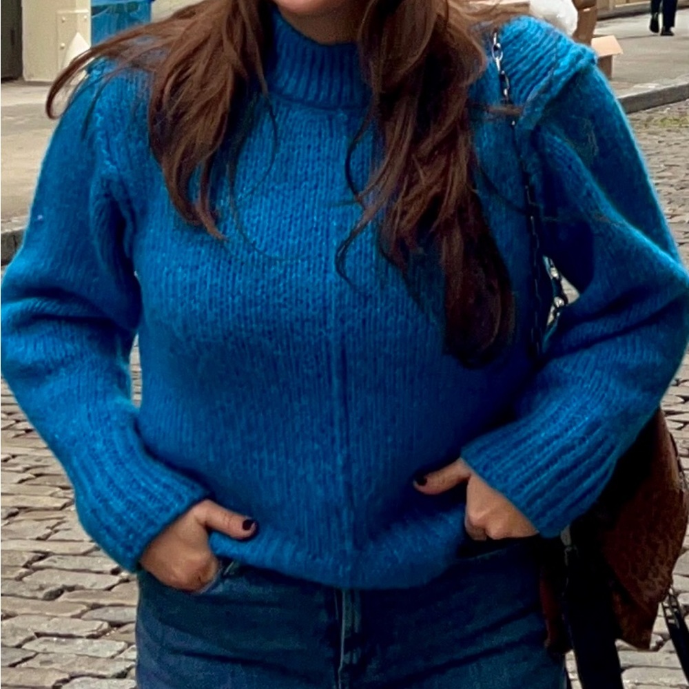 Topshop Vibrant Blue Turtleneck Sweater